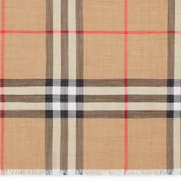 Burberry Giant Check Wool Silk Scarf. - Picture 4 of 16